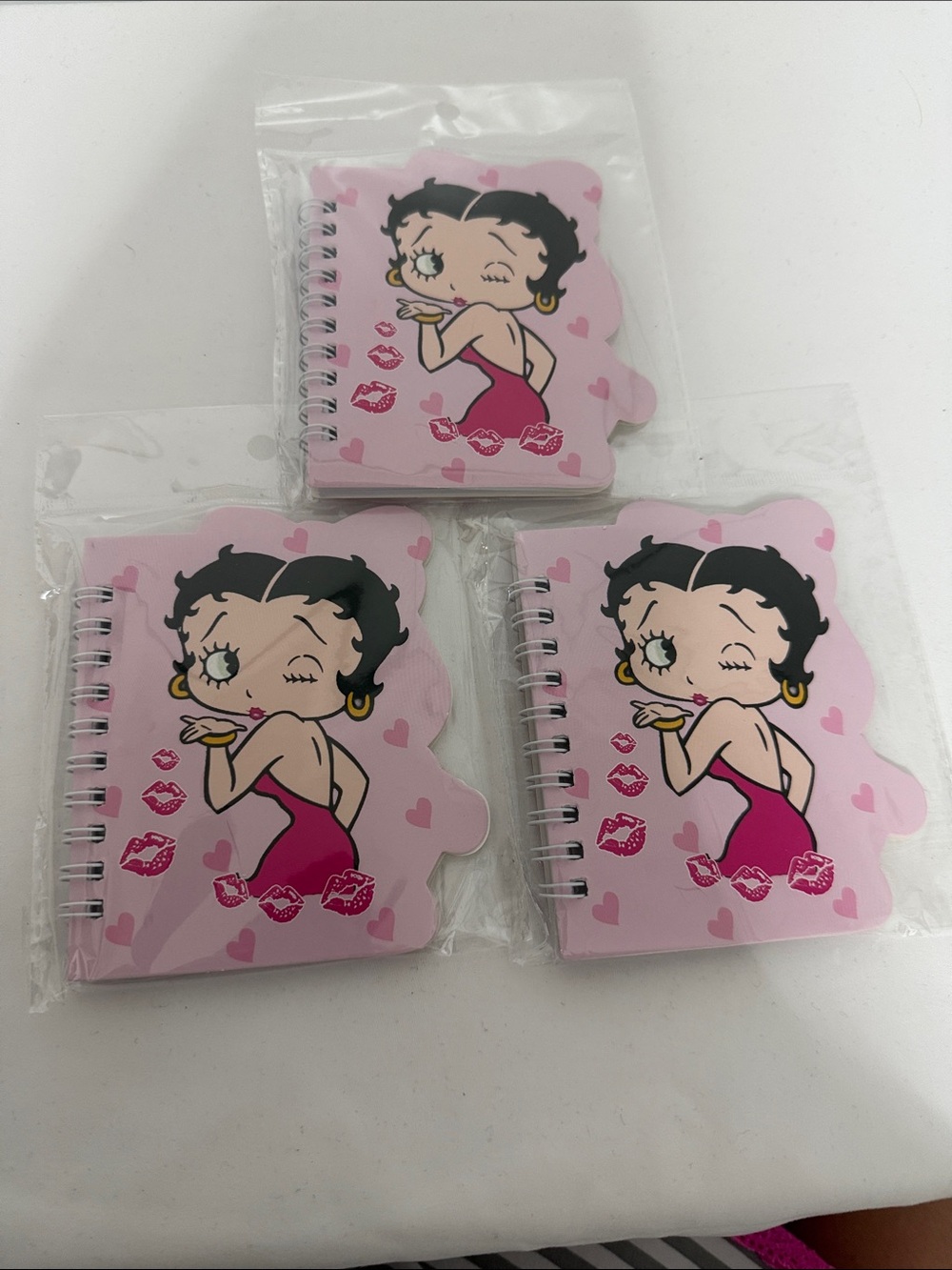 Betty Boop Pink Spiral-Bound Notebook - Cute Heart Design